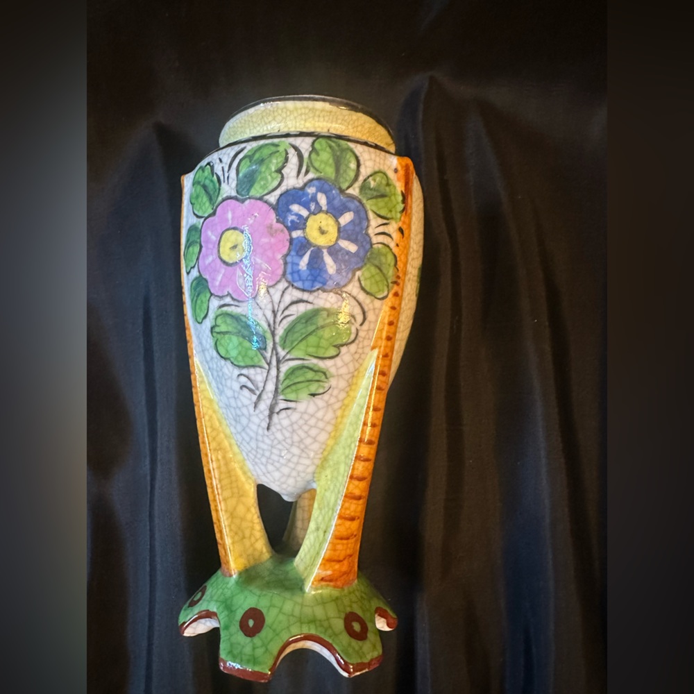 Vintage Japanese Crackle Floral Vase - Picture 5 of 8